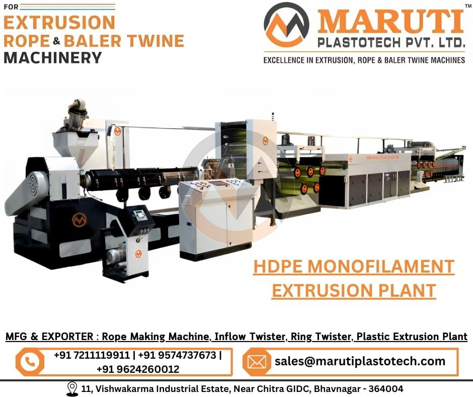 Monofilament Extrusion Plant Manufacturer In India – Maruti Plastotech